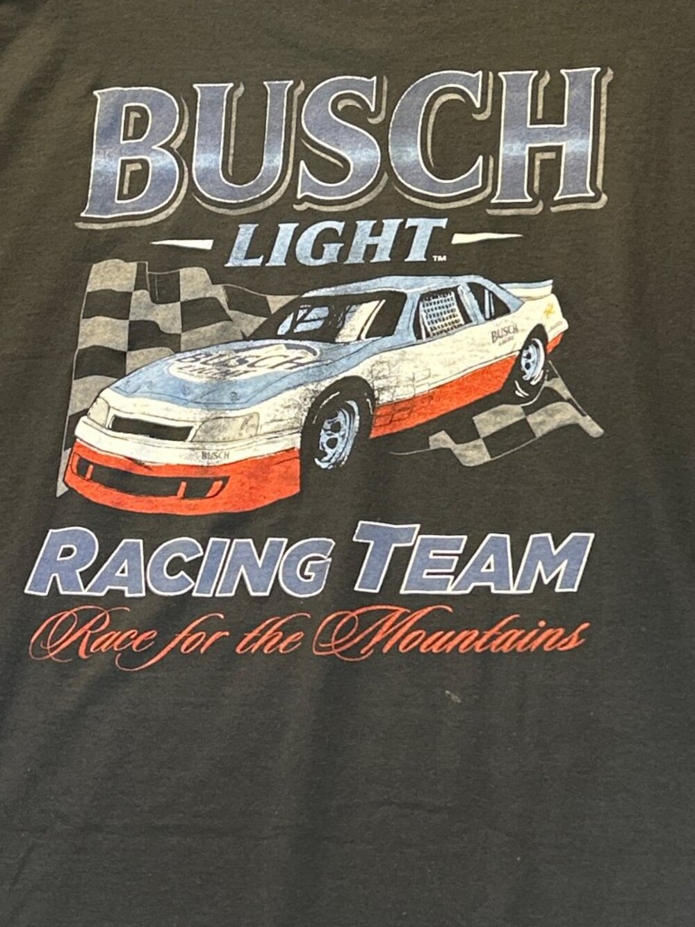 Busch Light Racing Team Mens XXL Black Cotton T-Shirt Car Graphic Front & Back - Picture 4 of 7